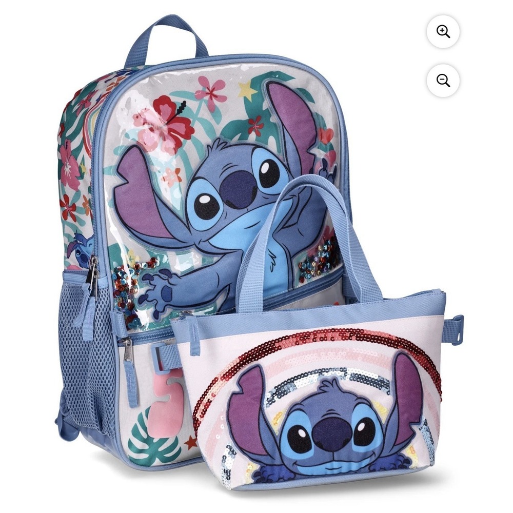 Disney Lilo & Stitch Kids 17" Laptop Backpack + Lunch Bag (2-Piece Set) – NWT